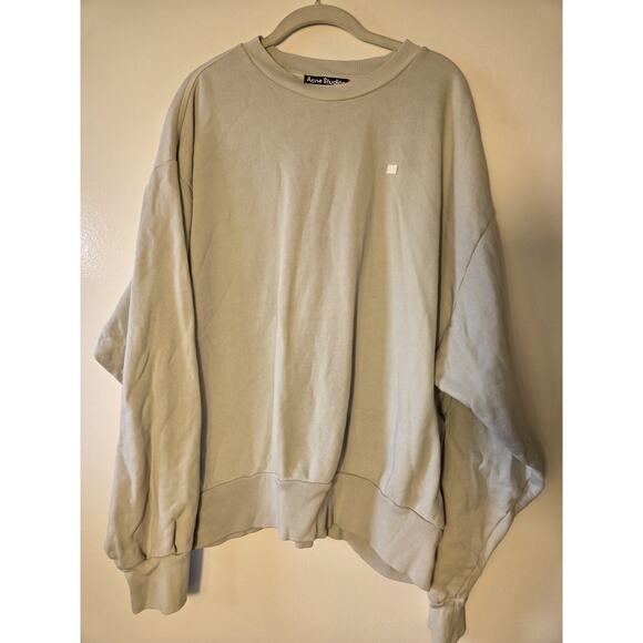 ACNE Studios Men's XL Sweatshirt Neutral Concrete Neck Logo Crewneck Streetwear - Picture 1 of 11